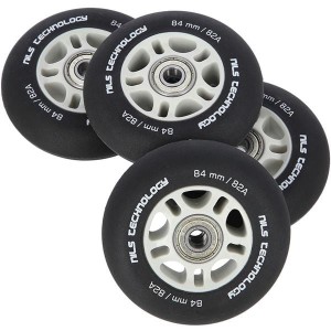 ZESTAW PU 84x24 82A CZARNE MATOWE (4 szt.) + ABEC-9 CHROME (8 szt.) NILS EXTREME