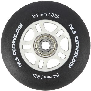 ZESTAW PU 84x24 82A CZARNE MATOWE (4 szt.) + ABEC-9 CHROME (8 szt.) NILS EXTREME