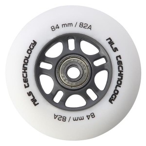 ZESTAW KÓŁEK PU 84x24 82A BIAŁE MATOWE (4 szt.) + ABEC-9 CHROME (8 szt.) NILS EXTREME