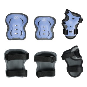 NA0189 ZESTAW LED ŁYŻWOROLKI  OCHRANIACZE MOONBEAM NIEBIESKIE ROZM. M(35-38) NILS EXTREME OUTLET