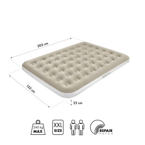 NC2803 MATERAC TURYSTYCZNY DMUCHANY 203X152X22 CM BEŻOWY NILS CAMP OUTLET