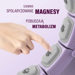 ZESTAW HULA HOP MAGNETYCZNY VIOLET HHM14 Z LICZNIKIEM HMS + PAS WYSZCZUPLAJĄCY BR163 BLACK  OUTLET