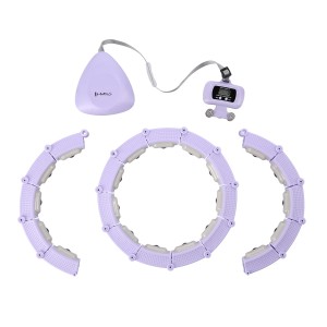 ZESTAW HULA HOP MAGNETYCZNY VIOLET HHM14 Z LICZNIKIEM HMS + PAS WYSZCZUPLAJĄCY BR163 BLACK  OUTLET