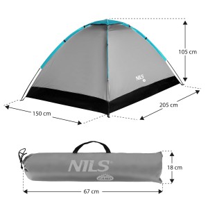 NC3021 NAMIOT KEMPINGOWY SZARY NILS CAMP OUTLET