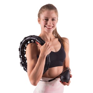 HULA HOP Z WYPUSTKAMI I OBCIĄŻNIKIEM HMS HHW01 BLACK OUTLET