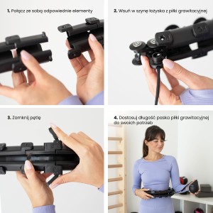 HULA HOP Z WYPUSTKAMI I OBCIĄŻNIKIEM HMS HHW01 BLACK OUTLET