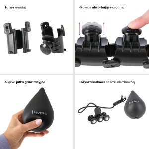 HULA HOP Z WYPUSTKAMI I OBCIĄŻNIKIEM HMS HHW01 BLACK OUTLET