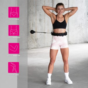 HULA HOP Z WYPUSTKAMI I OBCIĄŻNIKIEM HMS HHW01 BLACK OUTLET