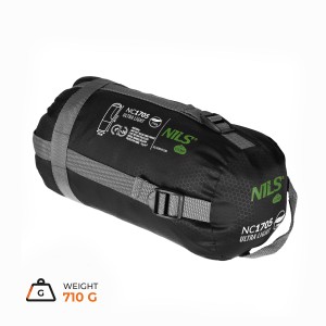 ŚPIWÓR ULTRA LIGHT CZARNO-ZIELONY NILS CAMP NC1705