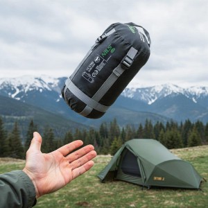 ŚPIWÓR ULTRA LIGHT CZARNO-ZIELONY NILS CAMP NC1705