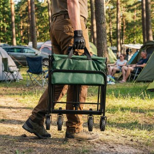 WÓZEK TURYSTYCZNY SKŁADANY ZIELONY 70L NILS CAMP NC4306