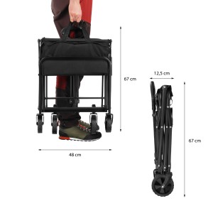 WÓZEK TURYSTYCZNY SKŁADANY CZARNY 70L NILS CAMP NC4306 