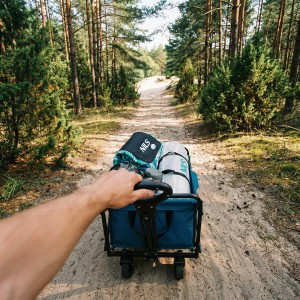 WÓZEK TURYSTYCZNY SKŁADANY TURKUSOWY 70L NILS CAMP NC4306