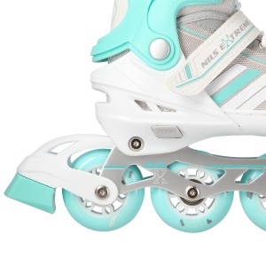 NH18191 2w1 BIAŁO-NIEBIESKIE ROZM.S(29-33) ŁYŻWOROLKI Z WYM. PŁ. HOKEJOWĄ NILS EXTREME OUTLET