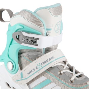 NH18191 2w1 BIAŁO-NIEBIESKIE ROZM.S(29-33) ŁYŻWOROLKI Z WYM. PŁ. HOKEJOWĄ NILS EXTREME OUTLET