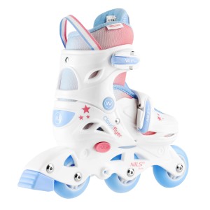 NJ1190 ŁYŻWOROLKA 3W1 THREE STEPS W ZESTAWIE Z WROTKĄ BIAŁA ROZM. XS (26-29) NILS FUN OUTLET
