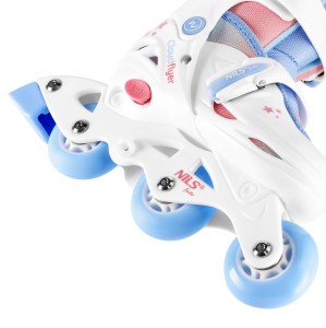 NJ1190 ŁYŻWOROLKA 3W1 THREE STEPS W ZESTAWIE Z WROTKĄ BIAŁA ROZM. XS (26-29) NILS FUN OUTLET