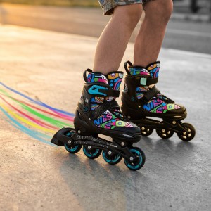 ŁYŻWOROLKI Z WYM. PŁOZĄ HOKEJOWĄ 4w1 TINTY ZIELONE ROZM. M(35-38) NILS EXTREME NH10907