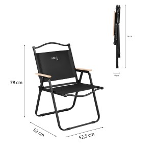 KRZESŁO SKŁADANE CZARNE NILS CAMP NC4307