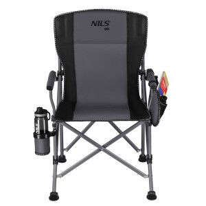 KRZESŁO WĘDKARSKIE SKŁADANE SZARO-CZARNE NILS CAMP NC3309 