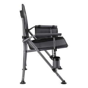 KRZESŁO WĘDKARSKIE SKŁADANE SZARO-CZARNE NILS CAMP NC3309 