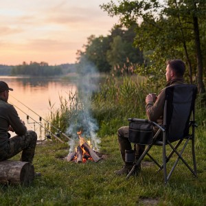 KRZESŁO WĘDKARSKIE SKŁADANE SZARO-CZARNE NILS CAMP NC3309 