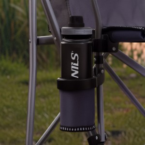 KRZESŁO WĘDKARSKIE SKŁADANE SZARO-CZARNE NILS CAMP NC3309 