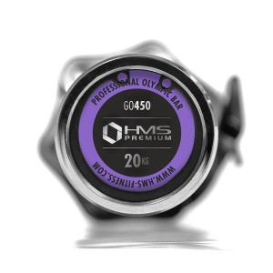 GO450 (+ ZG1000B )GRYF OLIMPIJSKI 18.5KG 2200MM HMS Z ZACISKAMI LOCK JAW BLACK OUTLET S1