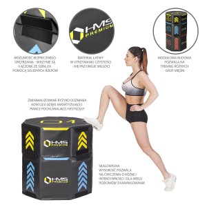 SKRZYNIE PLYOMETRYCZNE OCTAGON SOFT ZESTAW HMS PREMIUM PYOBS01 (3 CZĘŚCI) OUTLET  S1