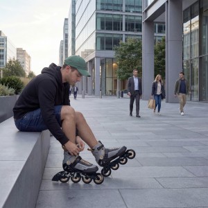  ŁYŻWOROLKI ARMOUR SZARE NILS EXTREME NA22151