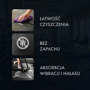 PODŁOGA GUMOWA POD SPRZĘT FITNESS BLACK/WHITE II GATUNEK POS25