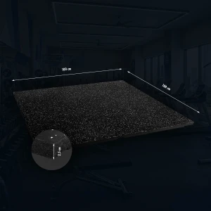 PODŁOGA GUMOWA POD SPRZĘT FITNESS BLACK/WHITE II GATUNEK POS25