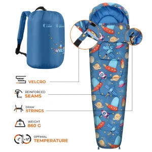 Śpiwór dziecięcy NILS CAMP NC3201 SPACE – lekki, ciepły i wygodny