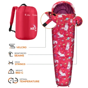 Śpiwór dziecięcy NILS CAMP NC3201 UNICORNS – lekki, ciepły i bajkowy