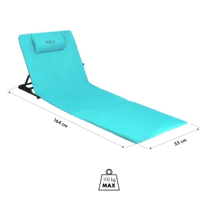 NC3015 MATA PLAŻOWA Z REGULOWANYM OPARCIEM TURKUSOWA NILS