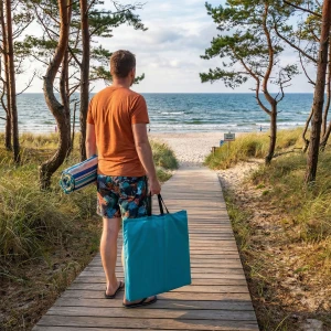 NC3015 MATA PLAŻOWA Z REGULOWANYM OPARCIEM TURKUSOWA NILS