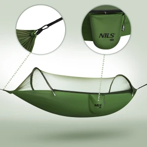 NILS Camp NC3117 hamak turystyczny z moskitierą i daszkiem – komfort outdoorowy