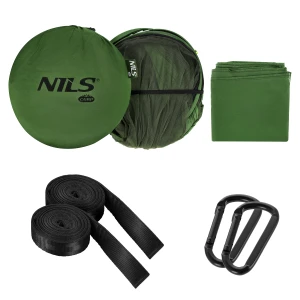 NILS Camp NC3117 hamak turystyczny z moskitierą i daszkiem – komfort outdoorowy