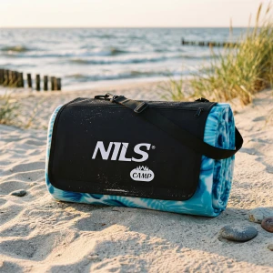 Koc piknikowy NILS CAMP NC2224 200×200 cm turkusowy – wodoodporny z izolacją termiczną