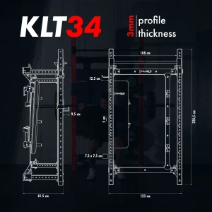 WIELOFUNKCYJNA KLATKA TRENINGOWA SKŁADANA RED HMS KLT34  OUTLET S1