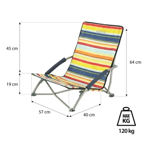  KRZESŁO PLAŻOWE TURYSTYCZNE NIEBIESKO-ŻÓŁTE NILS CAMP NC3035