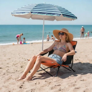 KRZESŁO PLAŻOWE TURYSTYCZNE POMARAŃCZOWE NILS CAMP NC3035