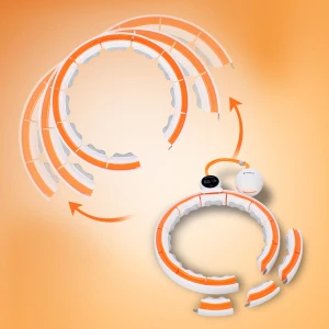 Hula hop HMS HHM21 White/Orange z magnesami, licznikiem i wypustkami TPE  OUTLET