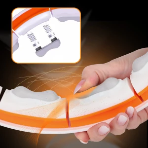 Hula hop HMS HHM21 White/Orange z magnesami, licznikiem i wypustkami TPE  OUTLET