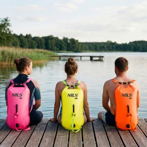 BOJKA ASEKURACYJNA DO PŁYWANIA PLECAK 28L 3W1 POMARAŃCZOWY NILS CAMP NC1772