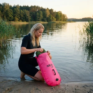 BOJKA ASEKURACYJNA DO PŁYWANIA PLECAK 28L 3W1 RÓŻOWY NILS CAMP NC1772