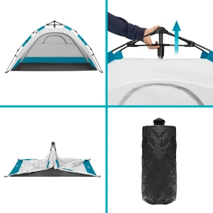 NAMIOT PLAŻOWY SAMOROZKŁADAJACY OCHRONA UV SZARY NILS CAMP NC4802