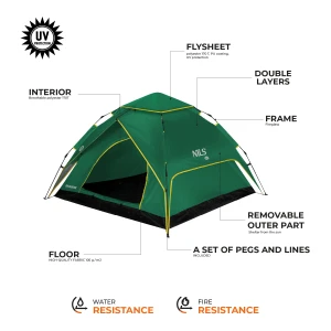 NAMIOT 3-OSOBOWY AUTOMATYCZNY 2W1 ZIELONY NILS CAMP NC4801 SHADOW 2