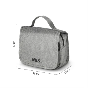 KOSMETYCZKA PODRÓŻNA Z HACZYKIEM ORGANIZER SZARY NILS NC4505