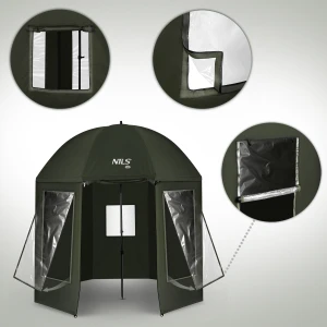 PARASOL WĘDKARSKI Z PEŁNĄ OSŁONĄ 2W1 250CM NILS CAMP NC4701